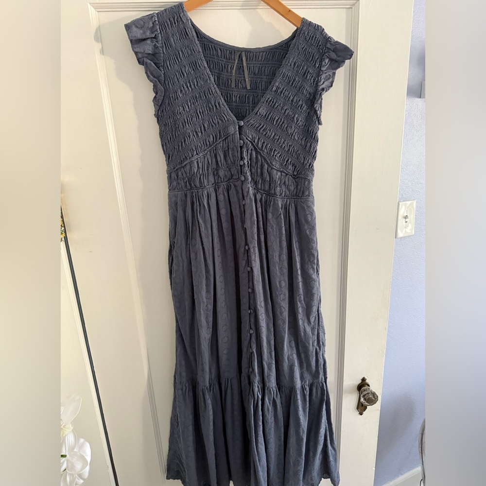 Anthropologie Slate Blue Peregrine Dress Size Small - Picture 9 of 9